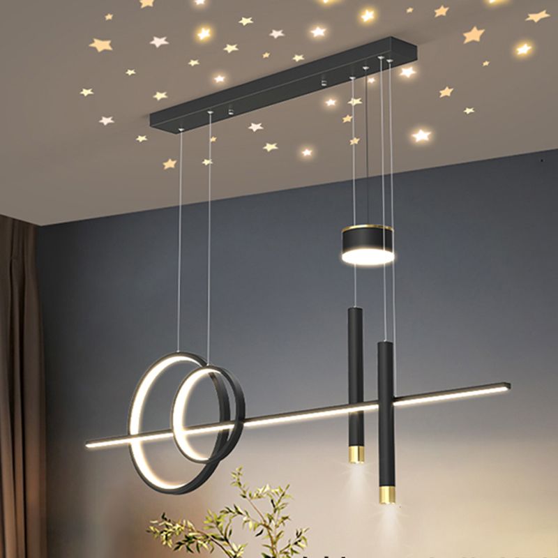 Contemporary Style Linear Island Lighting Metal Island Light Fixtures