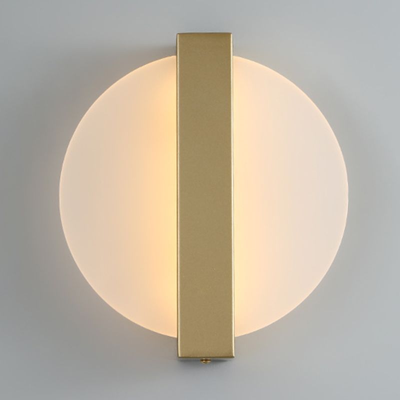 Single Contemporary Wall Mounted Sconce Brass/Black/White LED Wall Light for Bedroom