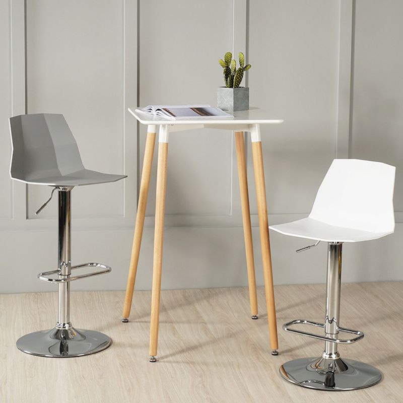 Adjustable Height Swivel Counter Stools Iron Plastic Silver Scandinavian Bar Stools