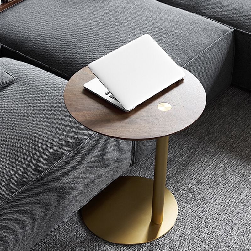 19" Wide Contemporary Corner Table Round Pedestal Side Table