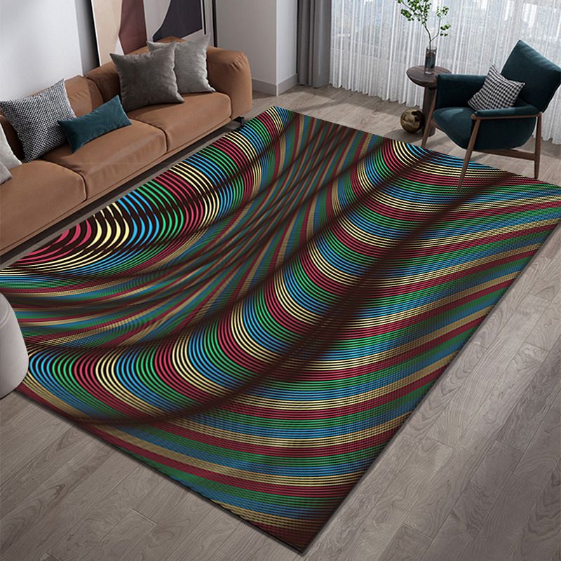 Purple Abstract Graphic Rug Polyester Modern Rug Washable Rug for Home Decor