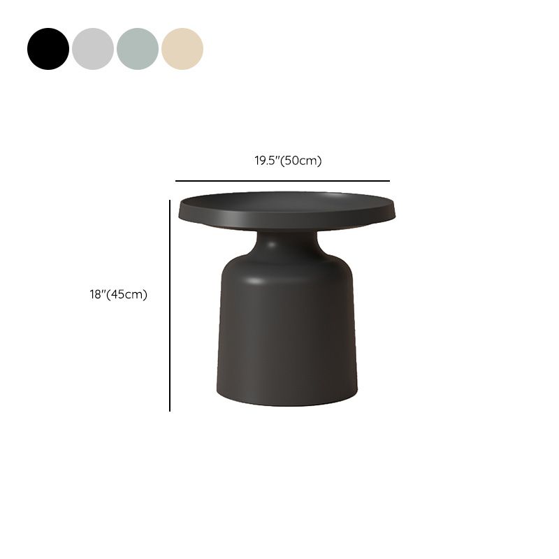 Contemporary Corner Table Metal Round Pedestal Accent Side Table