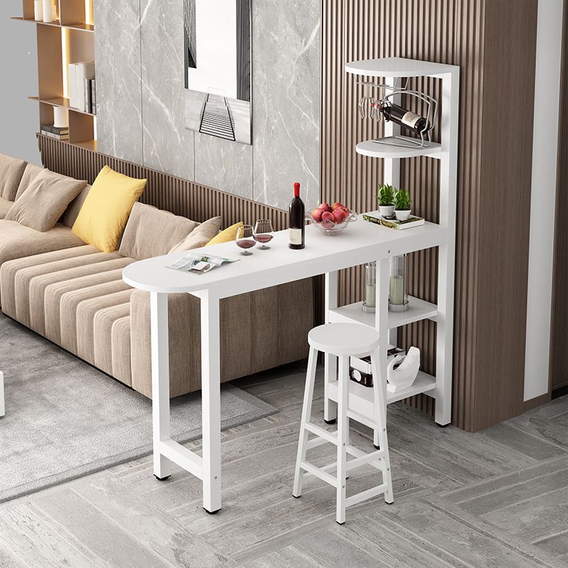 1/2 Piece Pub Dining Set Glam Style Bar Table with Metal Stool