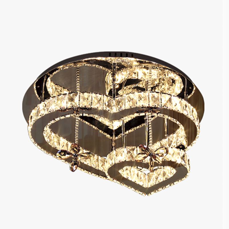 Corazón contemporáneo Flush Lighting Crystal 2 Luz de techo de luz de luz