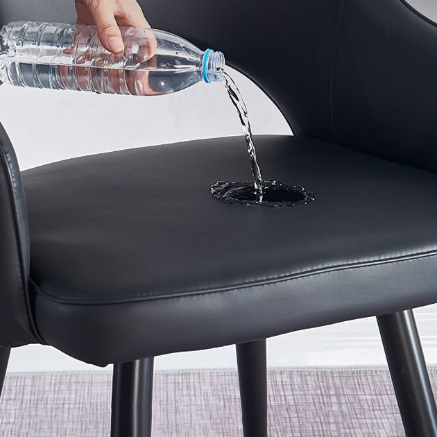 Sillón casero escandinavo tapizado con respaldo abierto Silla de comedor de metal