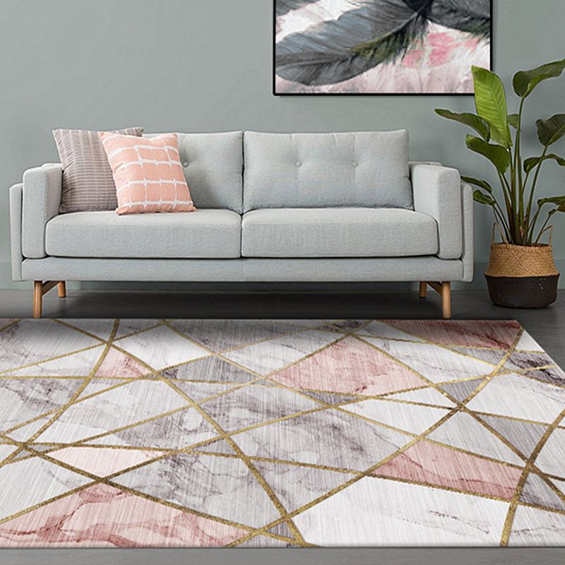 Stylish Modern Area Carpet Abstract Pattern Polyester Area Rug Stain Resistant Rug for Home Decor