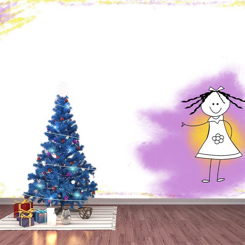 Illustration Mildew Resistant Mural Wallpaper Figure Illustration Indoor Wall Mural