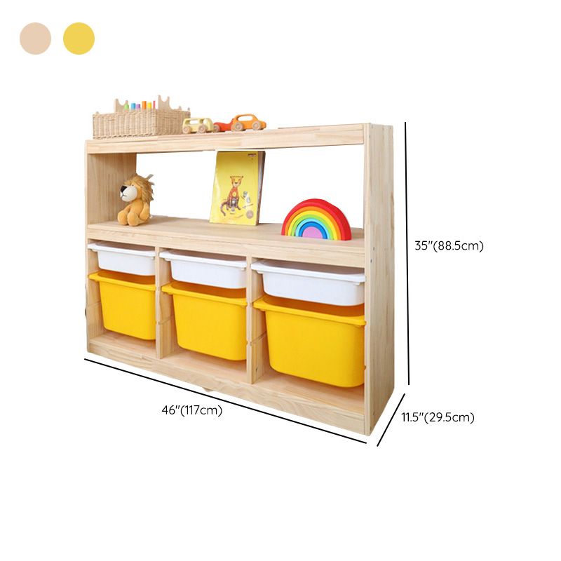 Scandinavian with Closed Back Kids Bookshelf Freestanding with Drawers
