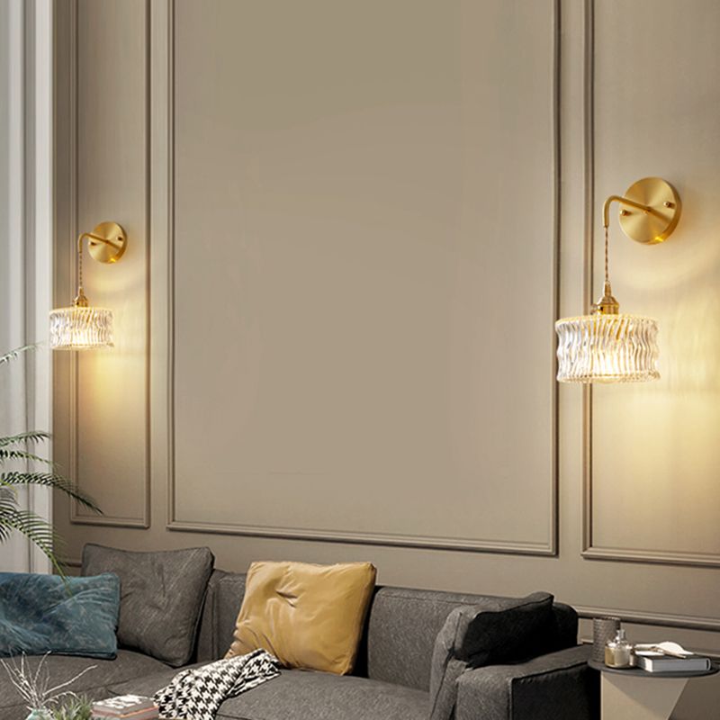 Glass Wall Sconce Lighting Simple Style Wall Mount Light Fixture