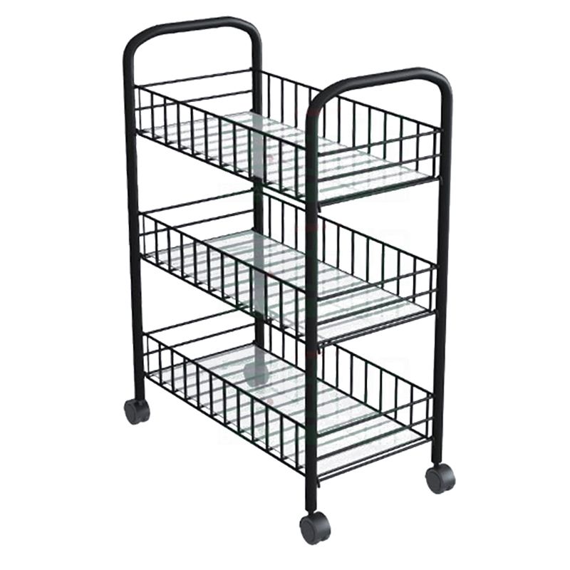 Contemporary Metal Bookcase Standard Open Back Bookshelf with Shelves