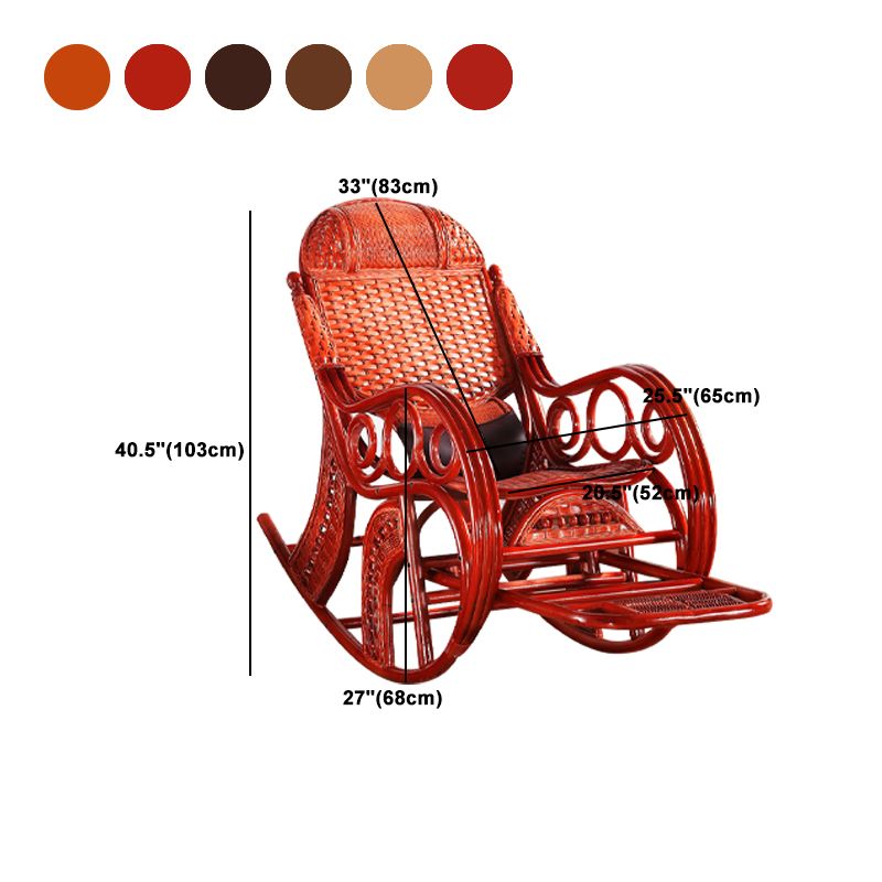 Wicker Traditional Rocking Accent Chair Spindle Rocking Chair for Living Room