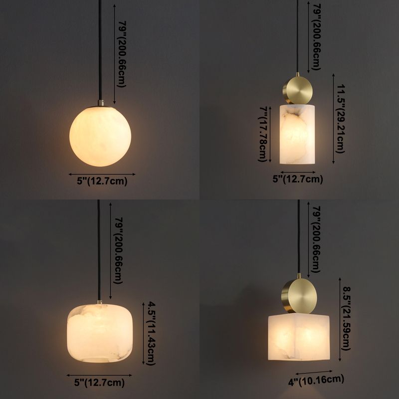 Marble 1-Light Hanging Lamp, Nordic Simplicity Design Pendant Lighting for Living
