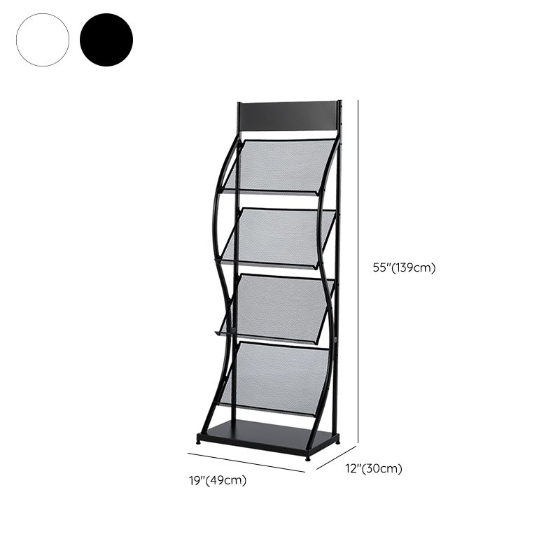 Metal Contemporary Vertical Bookshelf Closed Back Bookcase with Shelves
