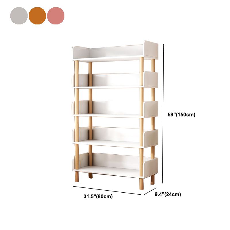 Contemporary Engineered Wood Book Shelf Vertical Open Bookcase