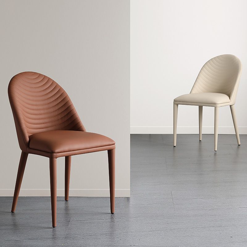 Glam Style Side Chair Leather Dining Side Chair for Dining Room