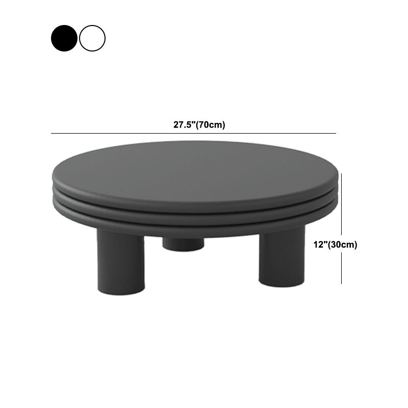Contemporary Round Coffee Table Wooden Cocktail Table with 3 Legs