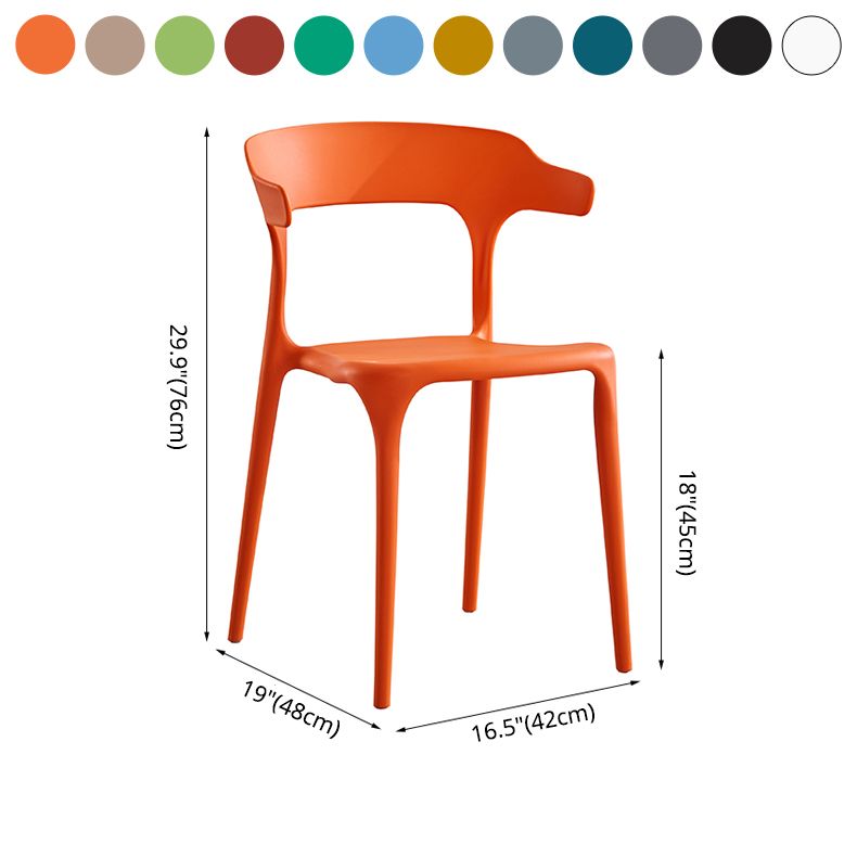 Silla lateral contemporánea interior con respaldo abierto Silla apilable de plástico para comedor individual