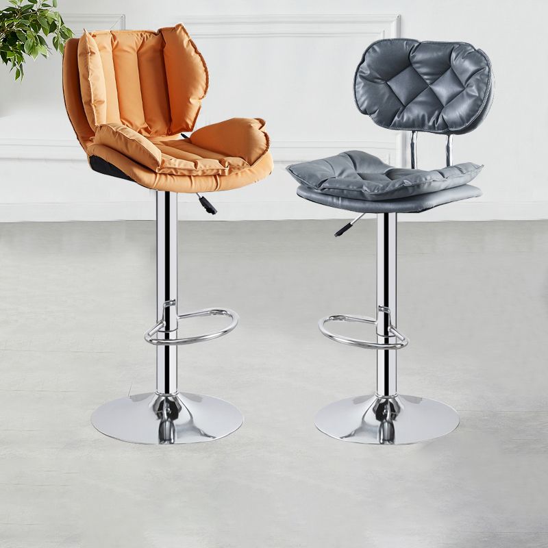 Lift and Rotate Height Stool Nordic Indoor Leather Armless Single Bar Stool