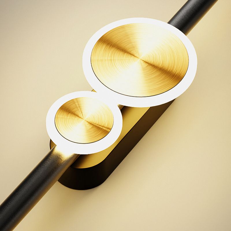 Linear Shape Metal Wall Lights Modern Style 3 Light Wall Mounted Light Fixtures in Black