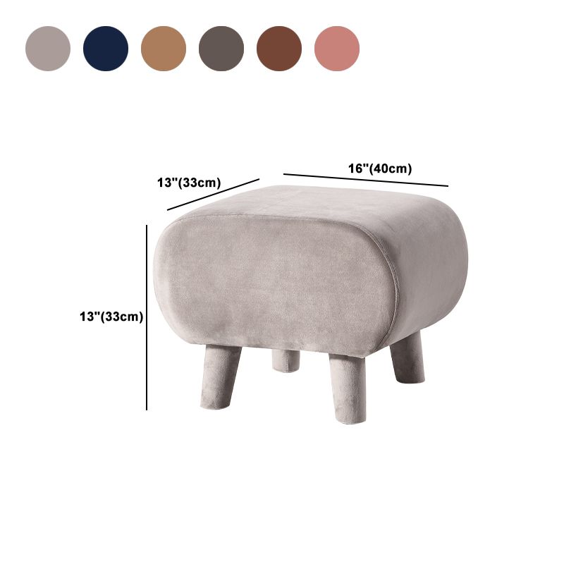 Modern Stain Resistant Standard Oval Dark Blue Velvet Indoor Pouf