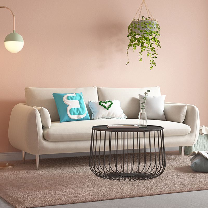 Modern Standard Cushions Sofa 25.5"W Square Arm Sofa with Bolster Pillows for Living Room