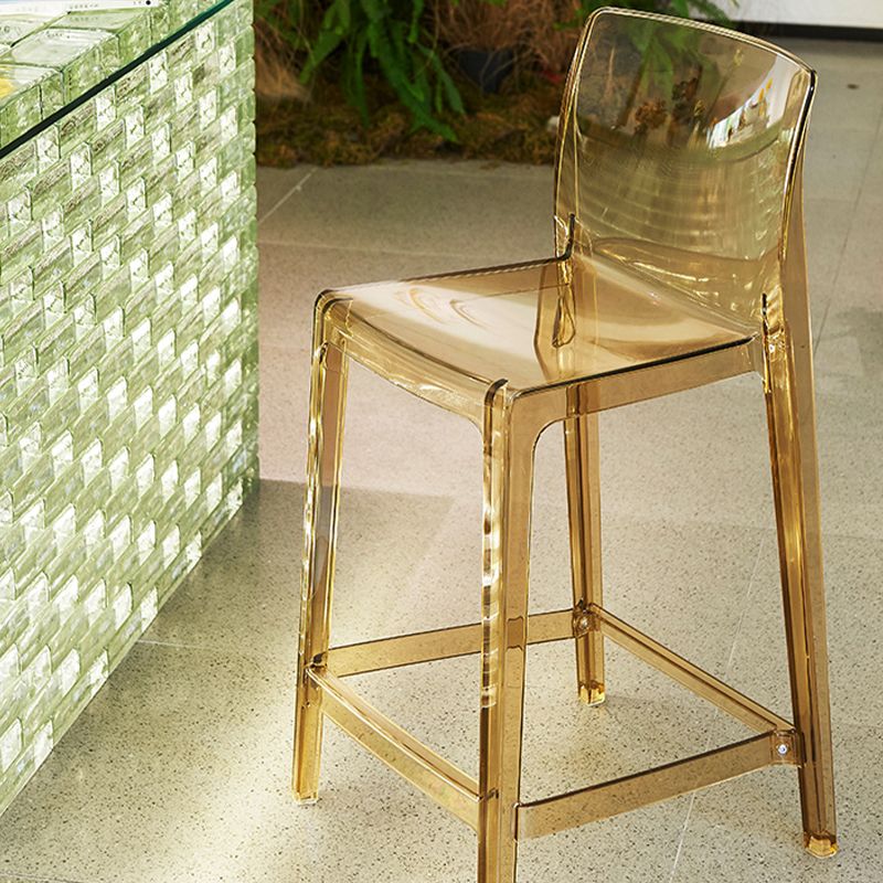 Contemporary Plastic Low Back Indoor Bar Stool with Footrest