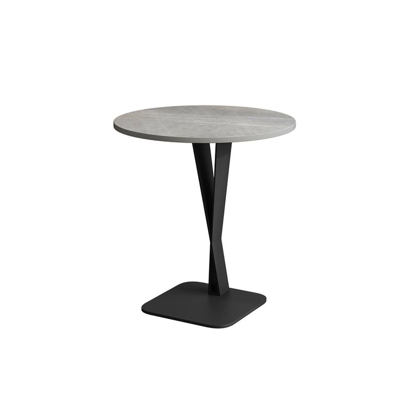 Modern Style Black Metal Iron Base Grey/black/white Slate Top Round Side Table