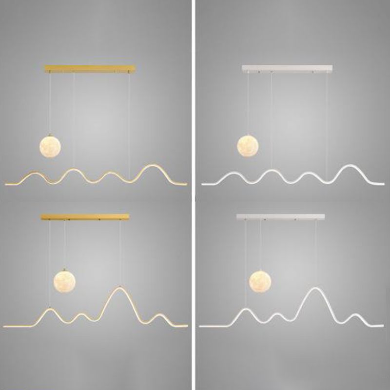 2-Light Modern Island Lighting Golden/Black/White LED Ceiling Light for Bedroom