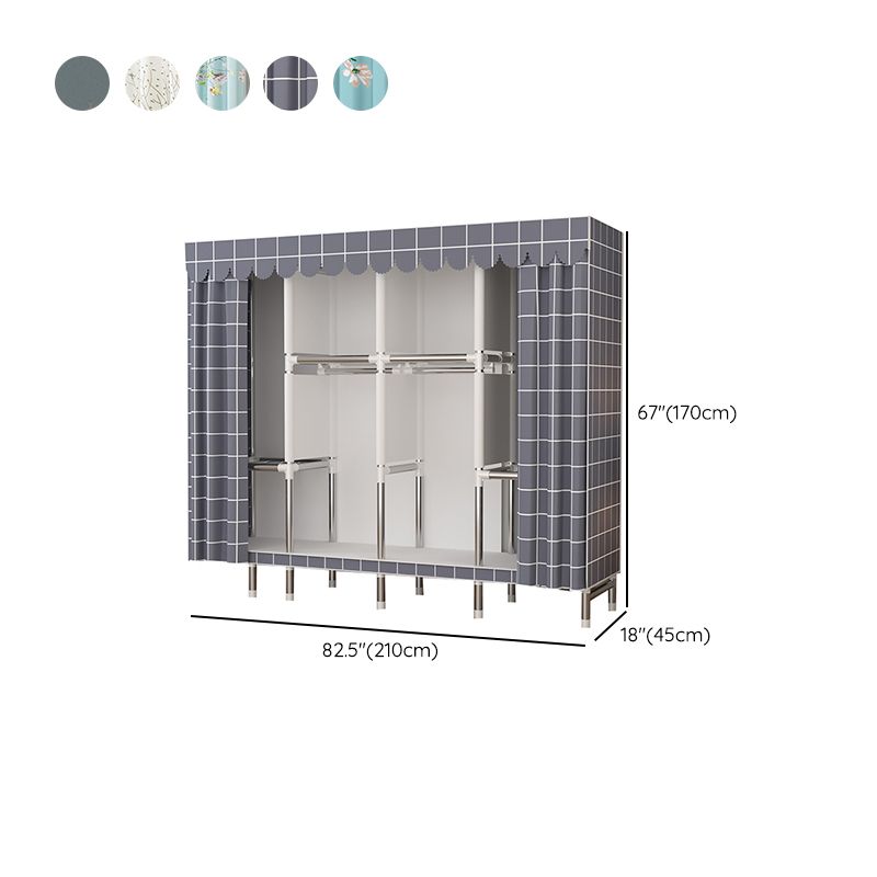 Metal Wardrobe Cabinet Modern Wardrobe Armoire with Shelves and Legs