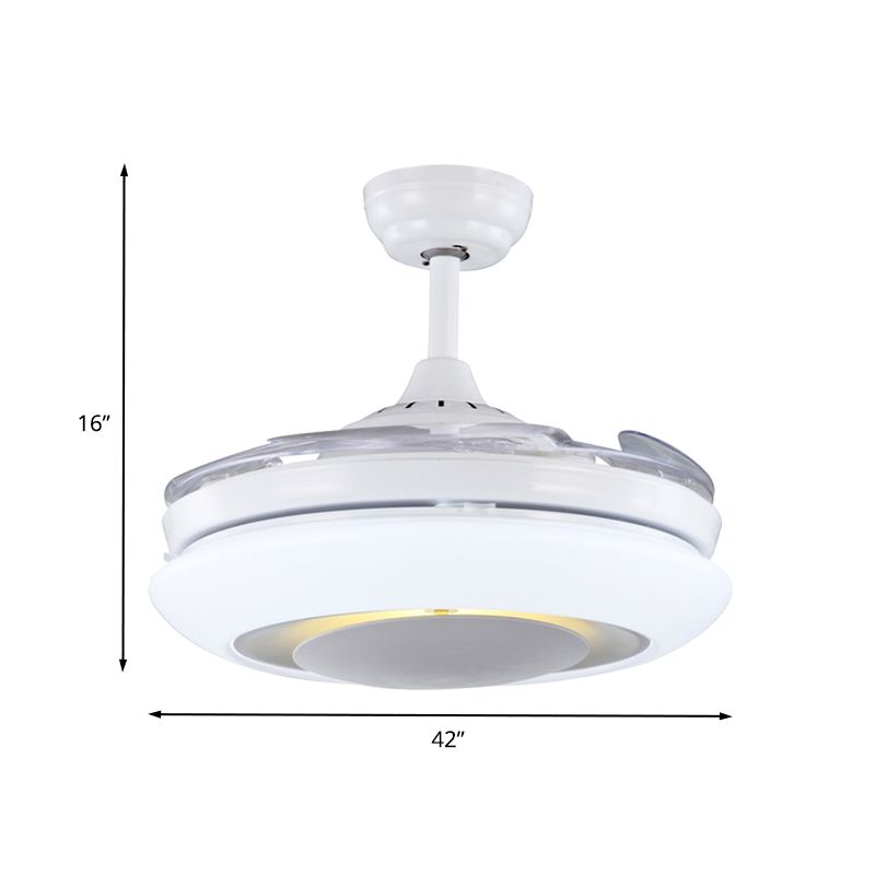 42 "W LED acrylique suspendu la lampe de la lampe moderniste Restaurant de beignet blanc 4 Pares transparentes semi-rince