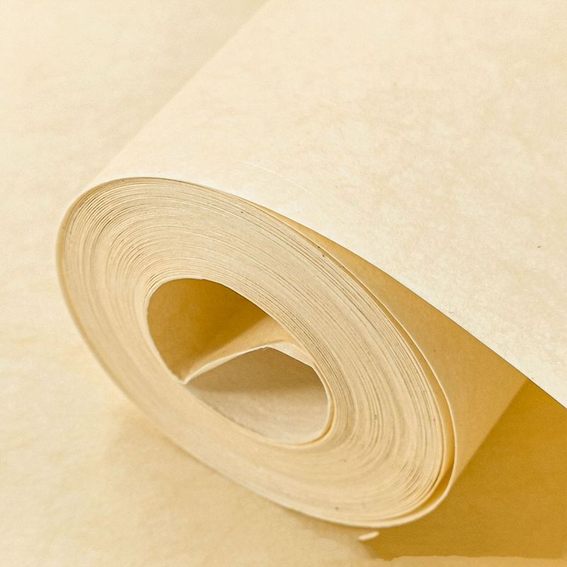 Pastel Yellow Plain Wallpaper Roll Waterproofing Minimalist Living Room Wall Art
