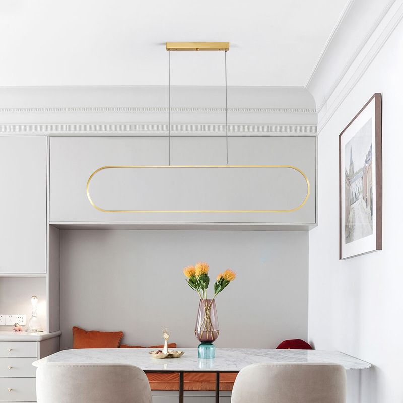 Linear Shape Island Pendants Contemporary Style Metal Pendant Lighting Fixtures