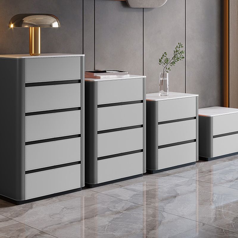 Vertical Contemporary Stone Storage Chest Bedroom Chest with Drawers