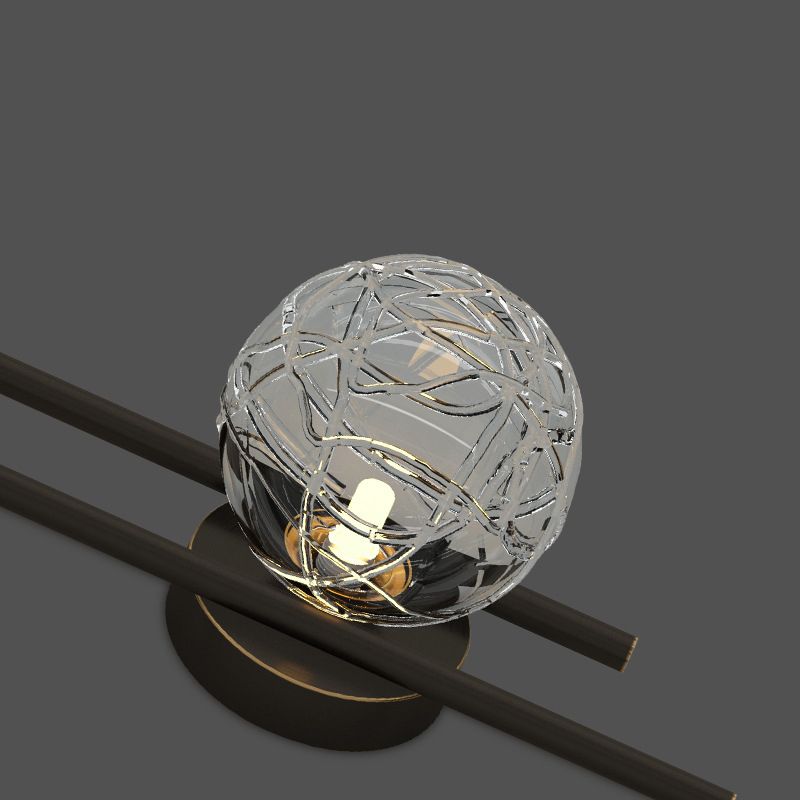 18" H Full Copper Wall Lamp Transparent Glass Globe Shade Nordic Style Metal Lines Sconce Lights for Bedroom