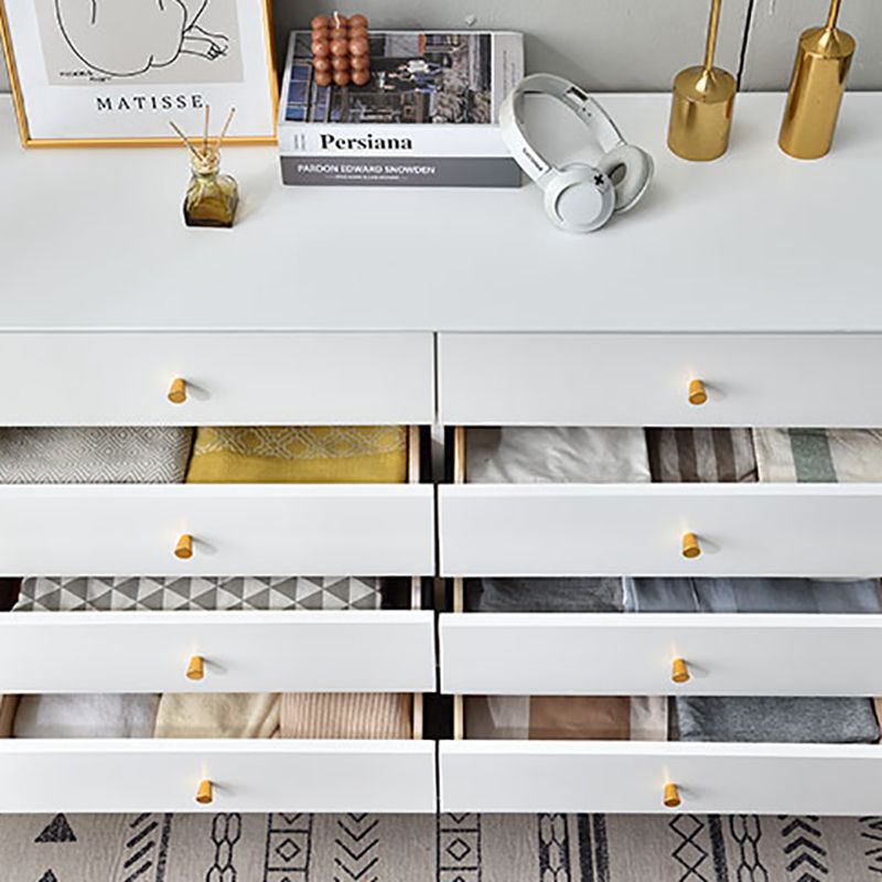 Wooden Storage Chest Dresser Contemporary Glam Chest with Drawers