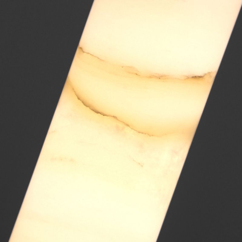 Nordic Strip Shade Pendant Light, Minimalist Marble with Brass Top Hanging Light