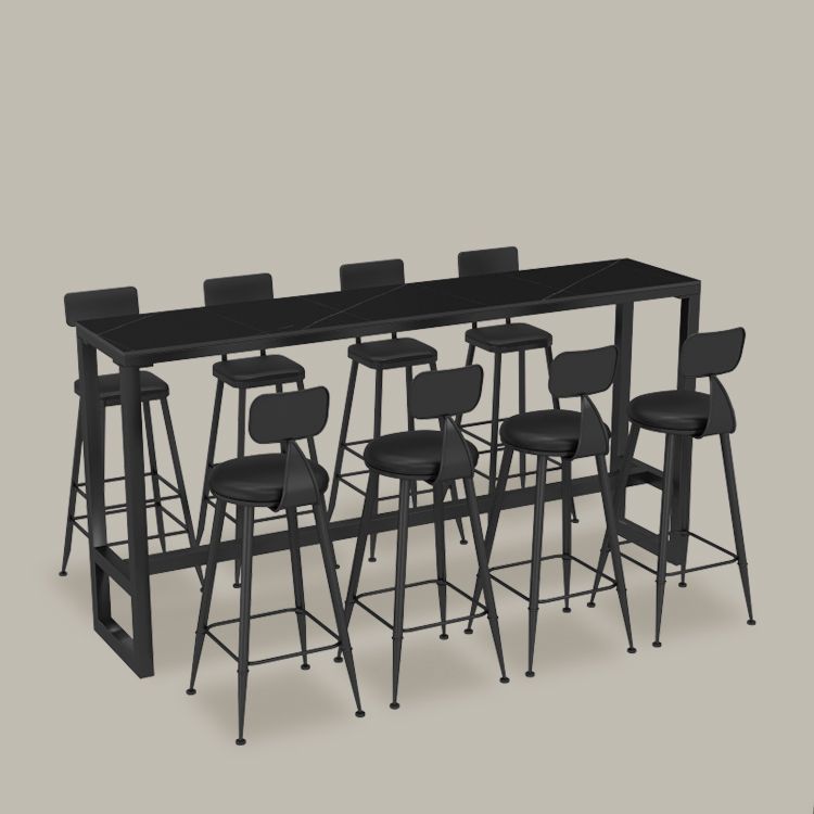 Contemporary Faux Leather Counter Stools Metal Bar Stools for Home Use