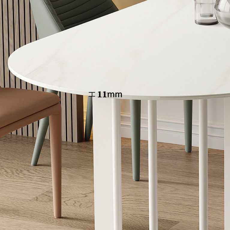 Simplicity Free Form Table Sintered Stone Top Iron Base Dining Table