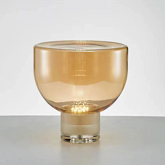 Modern Style Geometric Night Table Lamps Glass 1 Light Table Lamp