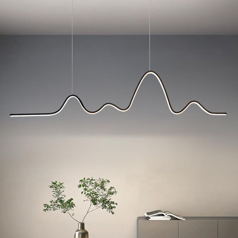 Modern Style Geometric Shape Island Pendant Metal Island Light Fixtures for Living Room