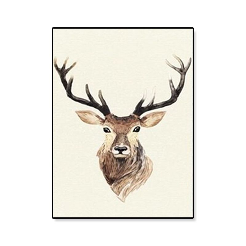 Toile d'art avec illustration mignonne d'animaux, décoration murale intérieure de maison, vie sauvage, couleur douce, texturée