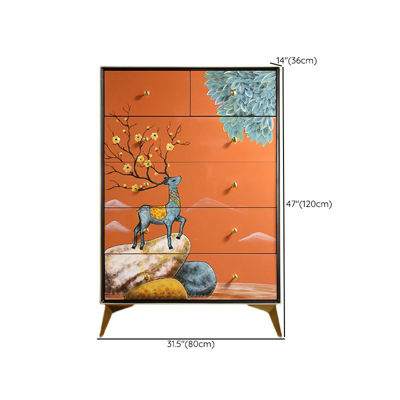 Classic Glam Lingerie Chest Wood Vertical Storage Chest with Drawers for Bedroom