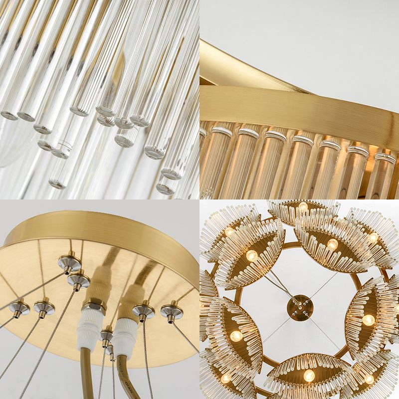 Vorhang Wohnzimmer Kronleuchter leichtes Kristallglas 5 Köpfe zeitgenössischer Deckenanhänger