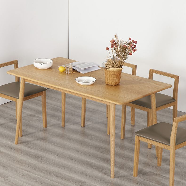 Rectangle Dining Table Solid Wood Dining Room Table in Natural