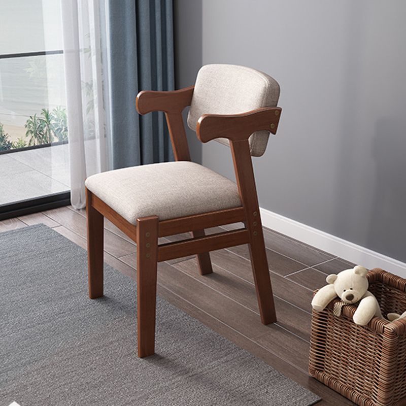 Fauteuil de maison scandinave, dossier ouvert, chaise de salle à manger simple rembourrée en bois