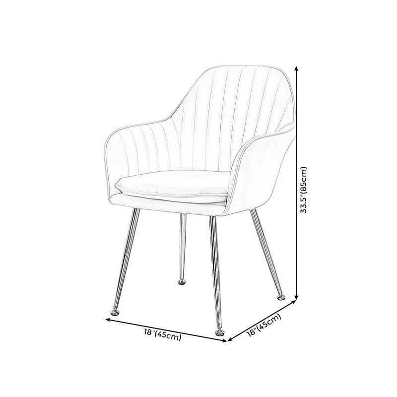 Sewn Pillow Back Chair with Flared Arms and Basic Four Legs for Apartment