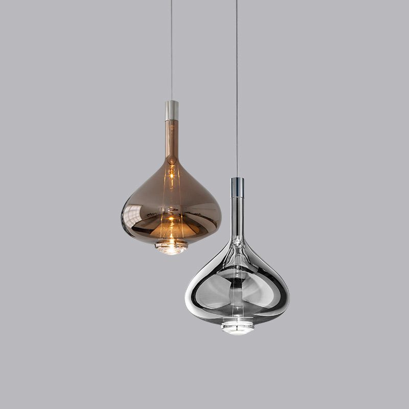 Moderne kreative einheizliche Lichtelektroplate Eisengeometrische Hanglampe mit Glasschatten