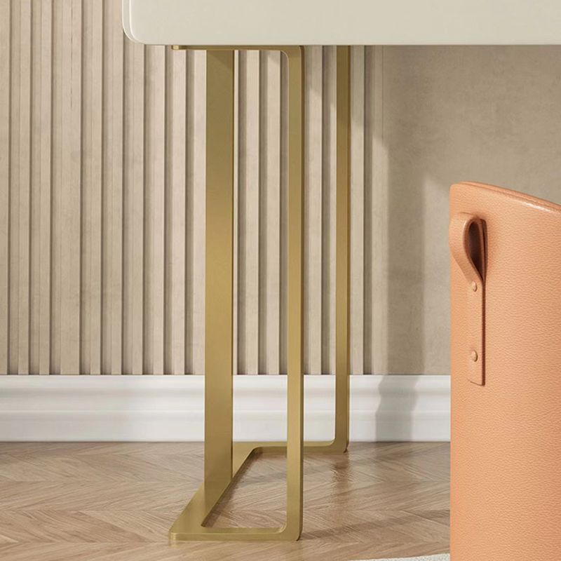 Glam Slate Top Makeup Vanity Desk with Drawer, Beige Dressing Table