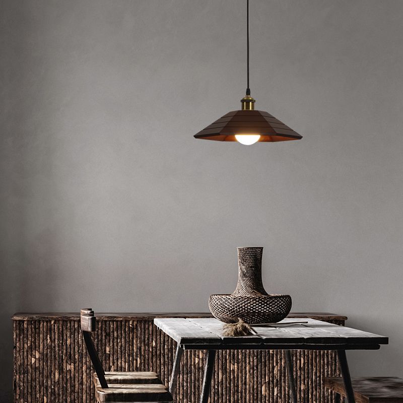 Forme de couverture de pot de bois Lumières suspendues modernes 1-Light Hanging Mount Fixture