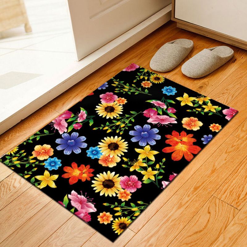 Unusual Geometric Patterned Rug Multi Color Moroccan Style Rug Polyester Anti-Slip Backing Machine Washable Stain Resistant Carpet for Home